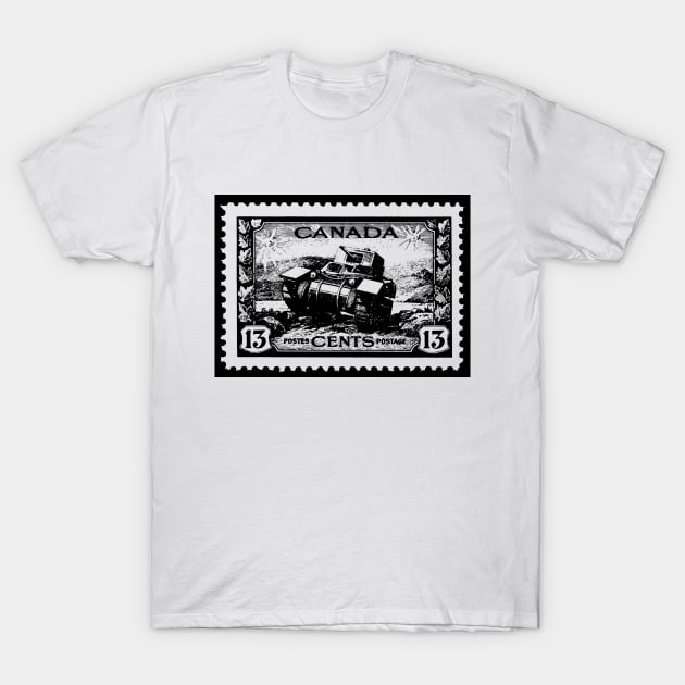 Vintage Canada Postage Stamp Military Ram Tank T-Shirt by Danielleroyer